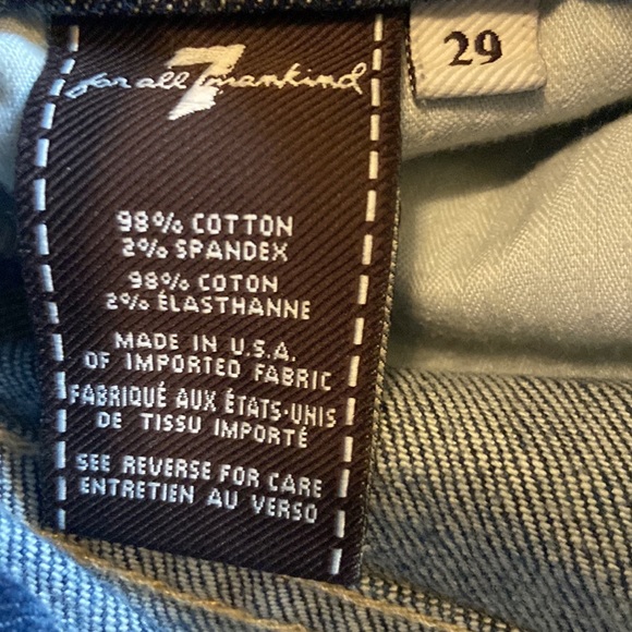 7 For All Mankind Straight Leg Jeans, Size 29, EUC - Picture 4 of 4